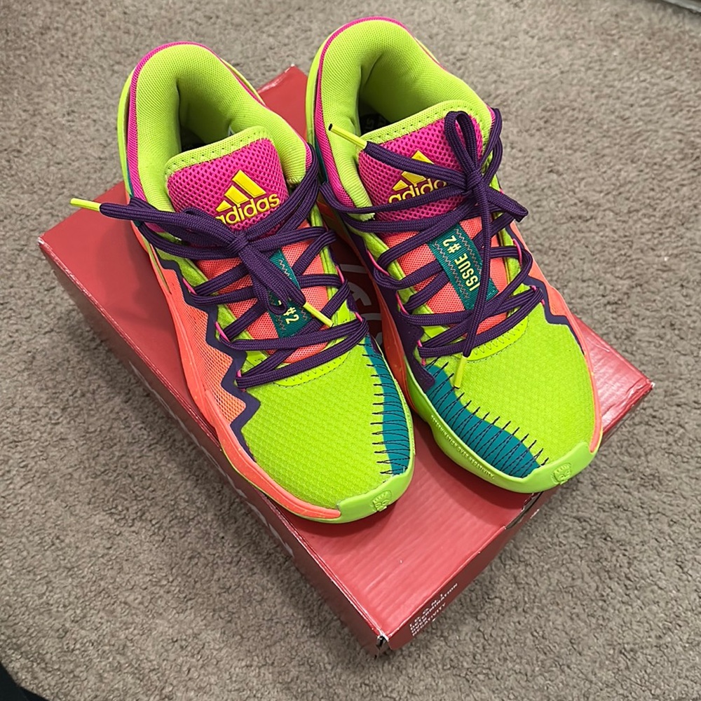 D.O.N Issue 2 Basketball Sneakers/ Size 6.5 Youth/ Multi-Cool Bright Colors